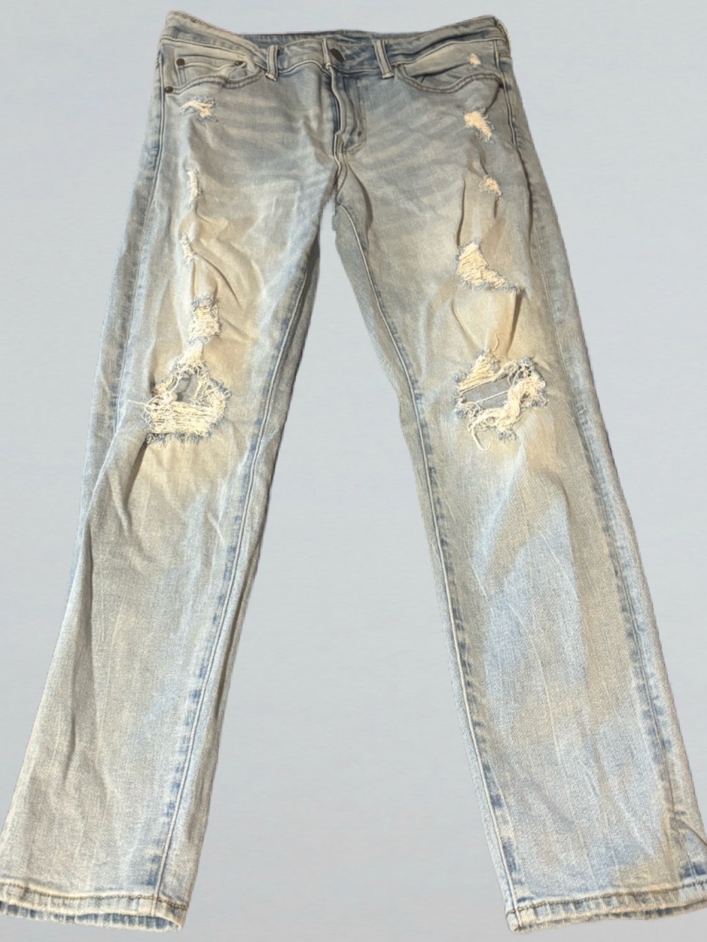 American Eagle Light Wash Distressed Ripped Jeans